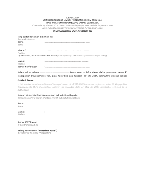 Power of Attorney for Shareholder Meetings