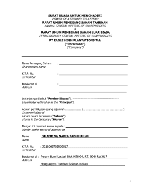 Power of Attorney for Shareholder Meetings