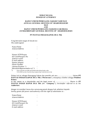 Power of Attorney for Shareholder Meetings