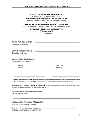 Power of Attorney for Shareholder Meetings