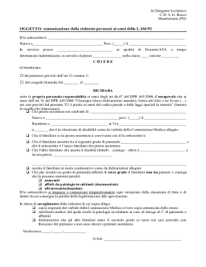 Italy Leave Request Form L.104/92