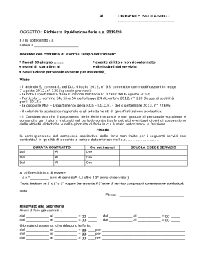 Italian Teacher Vacation Pay Request Form