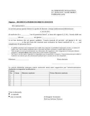 Italian Teacher Short Leave Request Form