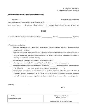Short Leave Request for Teachers