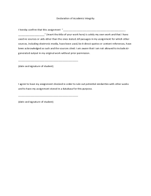 Declaration of Academic Integrity