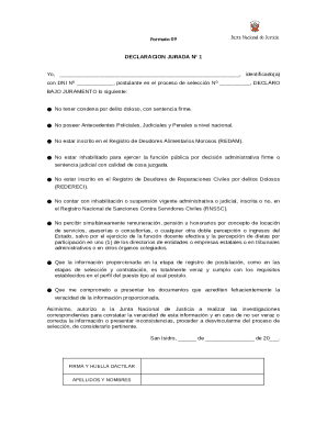 Peru Judicial Affidavit Form