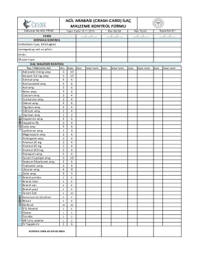 Emergency Vehicle Drug Material Control Form