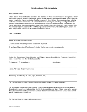 Child Pickup Authorization Form
