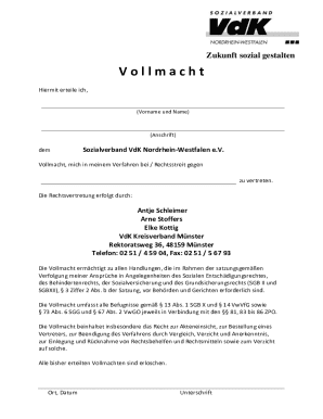 German Power of Attorney for Social Rights