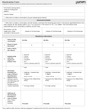 Nomination Form for Individual Unitholders
