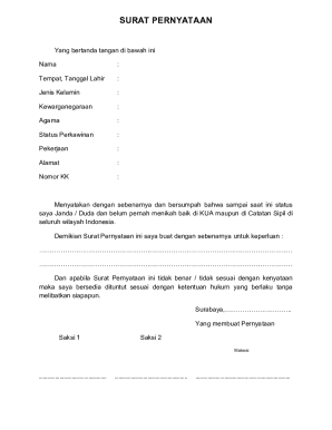 Indonesian Single Status Affidavit
