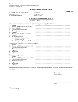Indonesian Marriage Introduction Form N-1