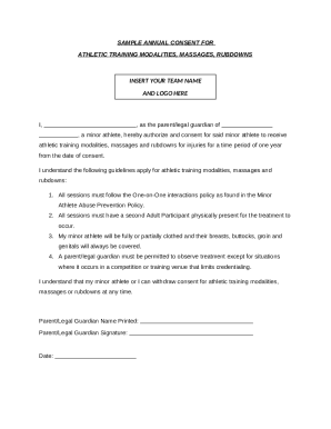 Athletic Training Consent Form