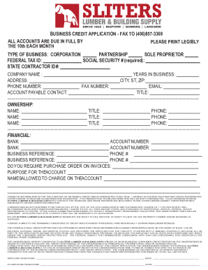 Business Credit Application