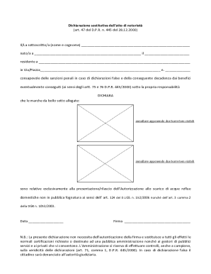 Dichiarazione Sostitutiva Atto Notorietà