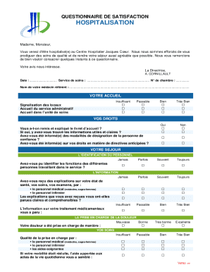 Hospitalisation Satisfaction Questionnaire