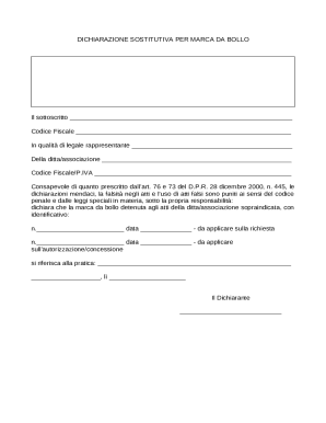 Italian Stamp Duty Declaration Form