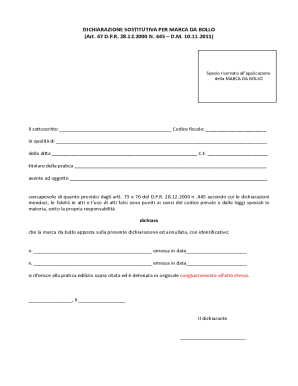 Italian Stamp Duty Declaration Form