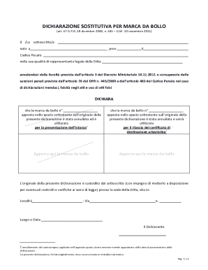 Italian Stamp Duty Declaration Form