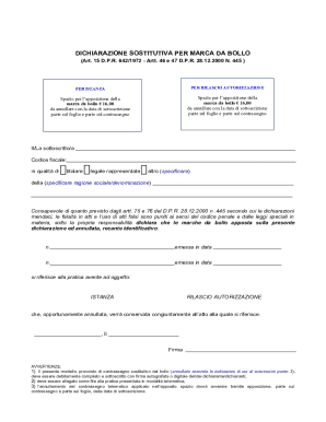 Italian Stamp Duty Declaration Form