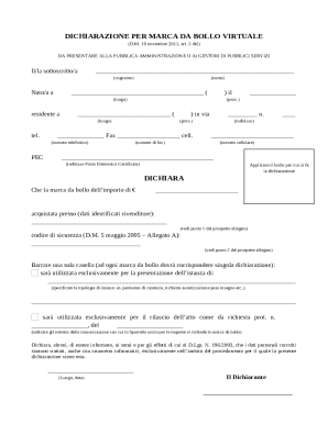 Italian Virtual Stamp Declaration Form