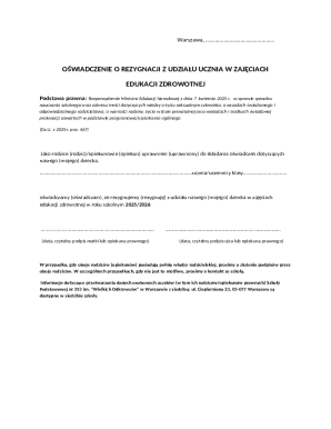 Polish Health Education Waiver