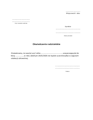 Parental Consent Form for Health Education