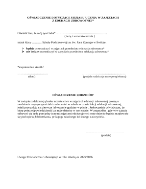 Health Education Participation Consent Form