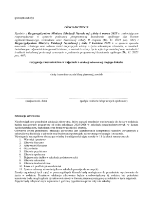 Health Education Opt-Out Form