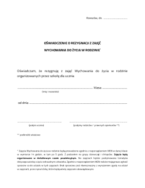 Polish Family Life Education Resignation Statement