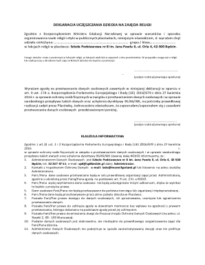 Religious Education Enrollment Declaration