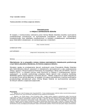 Child Residence Declaration Form