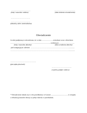 Parent Declaration Form