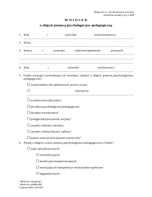 Psychological-Pedagogical Assistance Request Form