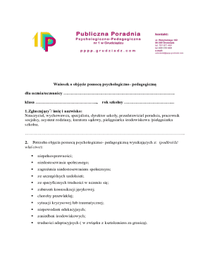 Psychological-Pedagogical Assistance Request Form