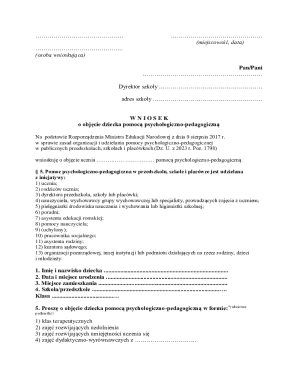 Request for Psychopedagogical Assistance