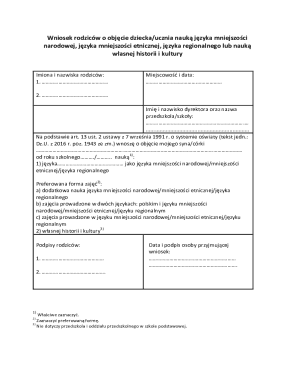 Parental Request for Minority Language Education