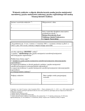 Parental Request for Minority Language Education