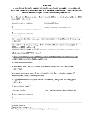 Polish Minority Language Education Request Form