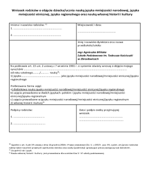 Poland Minority Language Education Request Form