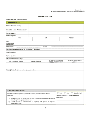 Polish Business Loan Application Form
