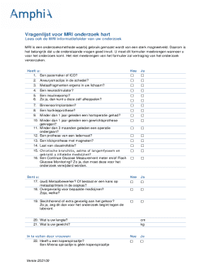 MRI Heart Study Questionnaire