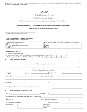 Bank Payment Instrument Request Form