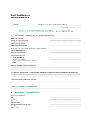 Debt Restructuring Application Form
