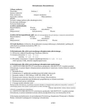 Oświadczenie Zleceniobiorcy