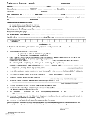 Polish Tax Declaration for Contract Work