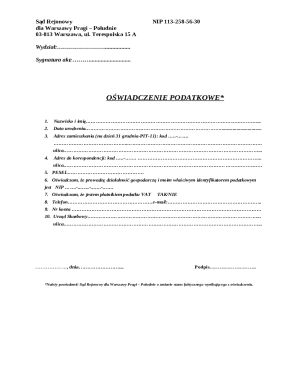 Polish Tax Declaration Form