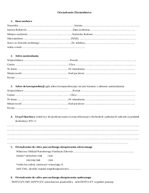 Oświadczenie Zleceniobiorcy