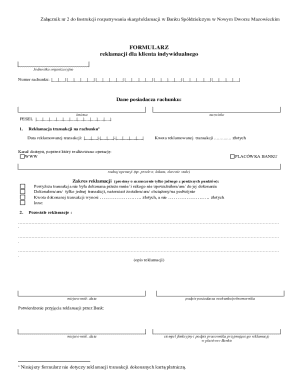 Bank Complaint Form