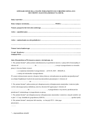 Polish Tax and ZUS Insurance Declaration